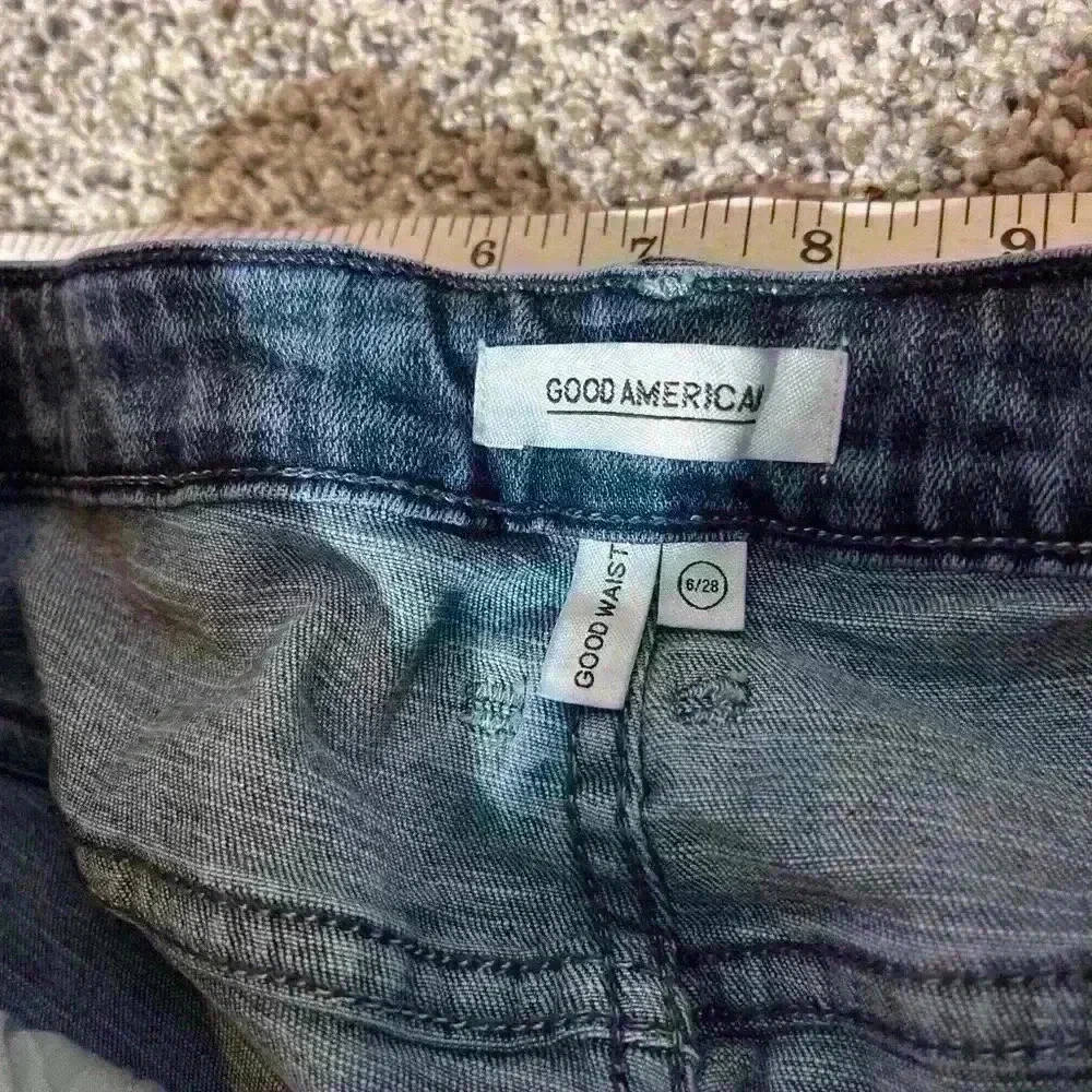 Good American Women's Good Waist Two Tone Side Stripe Skinny - Size 6/28- Note